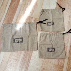 3x GUCCI dust bags, for belts etc